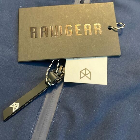 Rawgear Reflective Line Bomber Jacket Navy Blue Lightweight Long Sleeve L - Picture 6 of 8